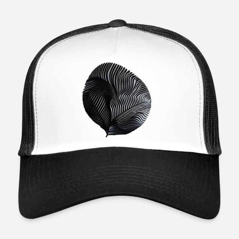 Spirale Ribée Noire et Blanche - Casquette trucker  - blanc/noir