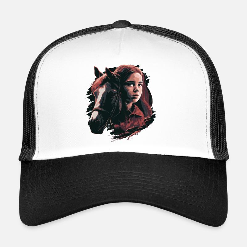 Pferdemädchen - Trucker Cap - Weiß/Schwarz