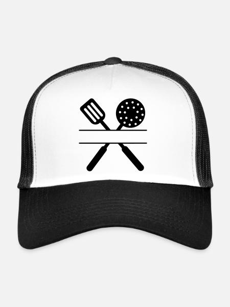 Baking tools crossed - Trucker Cap - white/black - Front