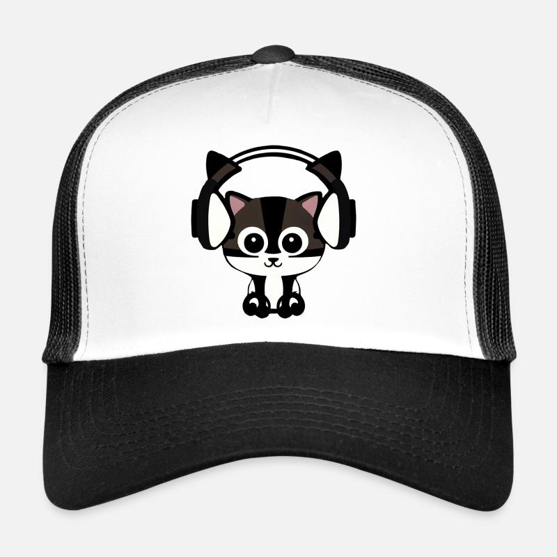 Melodic velvet paw: cat with headset Trucker Cap
