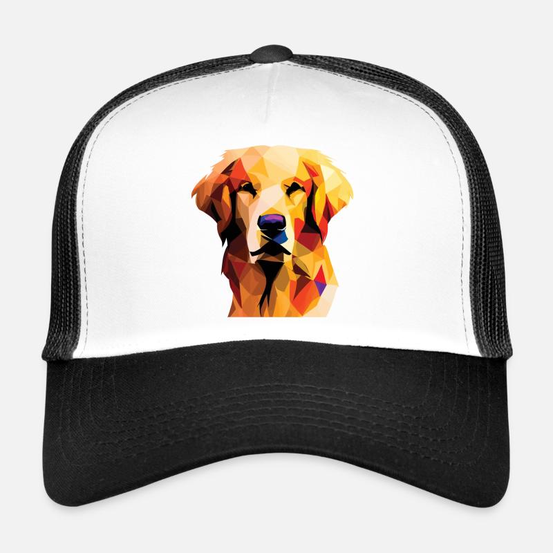Polygone de chien Golden Retriever Casquette trucker 