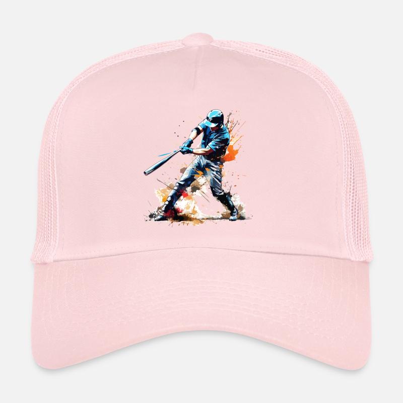 Baseball Baseball Player Home Run Bats Splash Trucker Cap