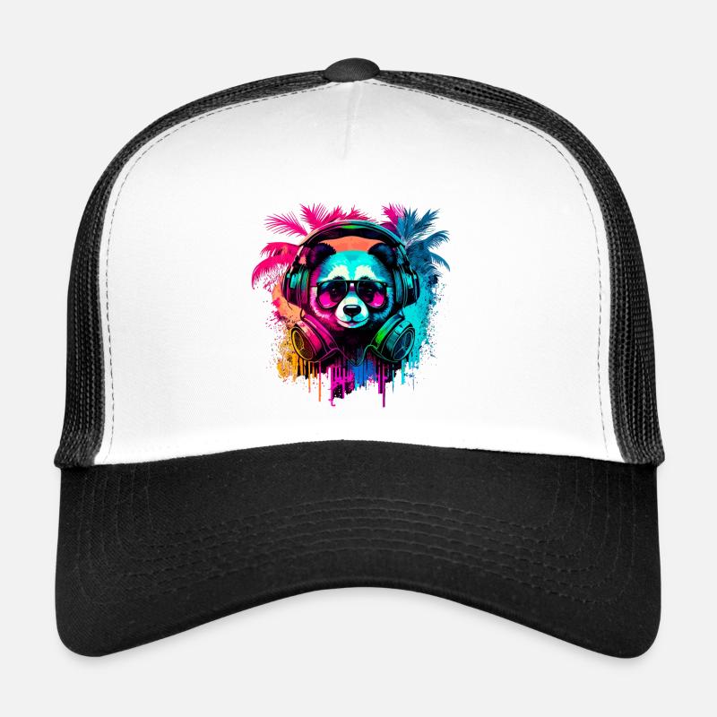 Abstract panda bear Trucker Cap