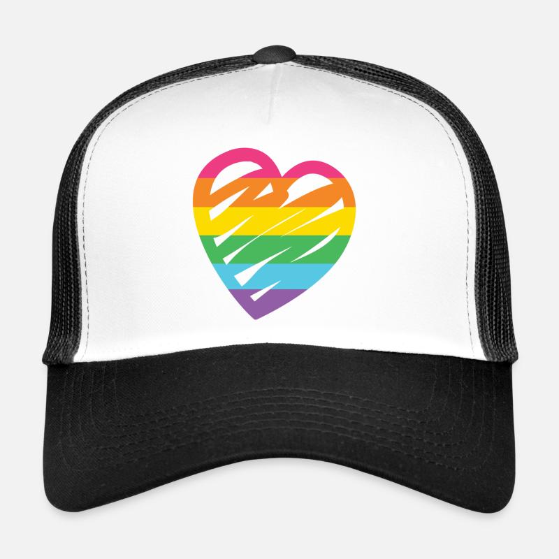 LGBTQ-Regenbogenherz Trucker Cap