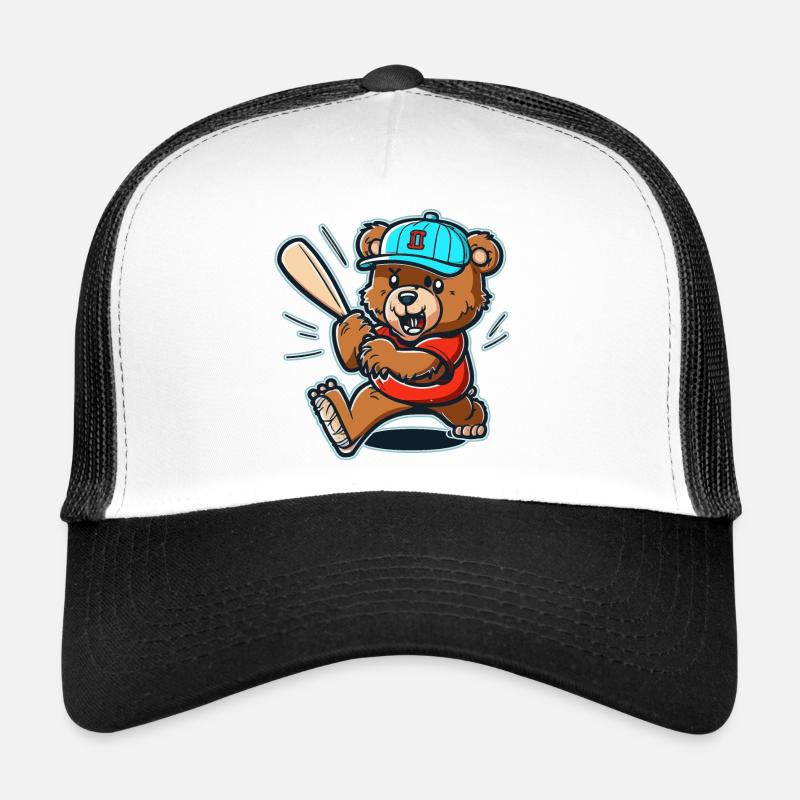 Batteur d’ours - Casquette trucker  - blanc/noir