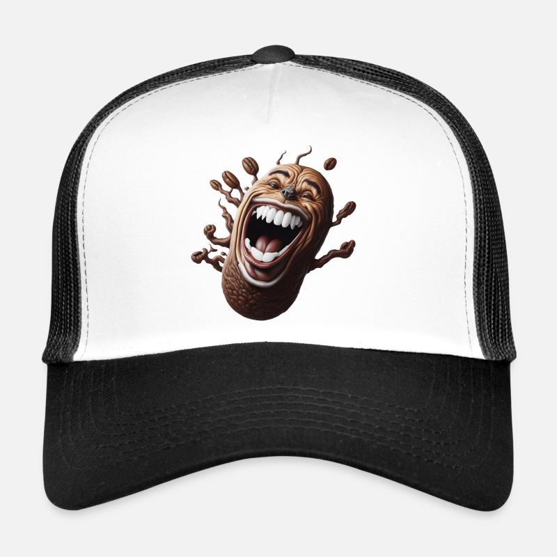Grain de café chanceux - Casquette trucker - blanc/noir