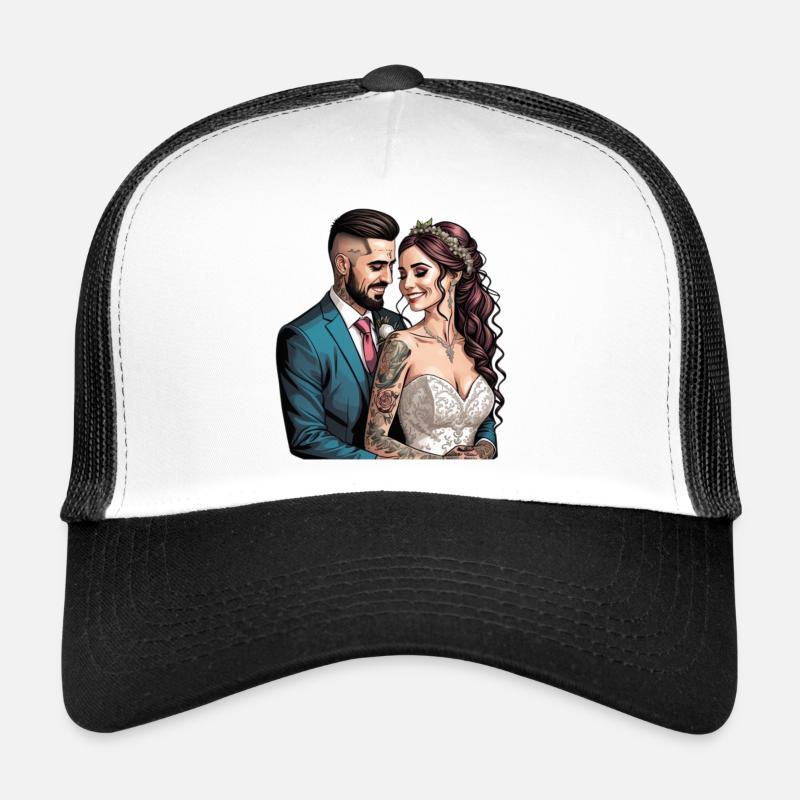 Tattoo Couple - Trucker Cap - white/black