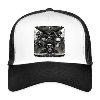 Pirates with skulls - Trucker Cap - white/black - Front