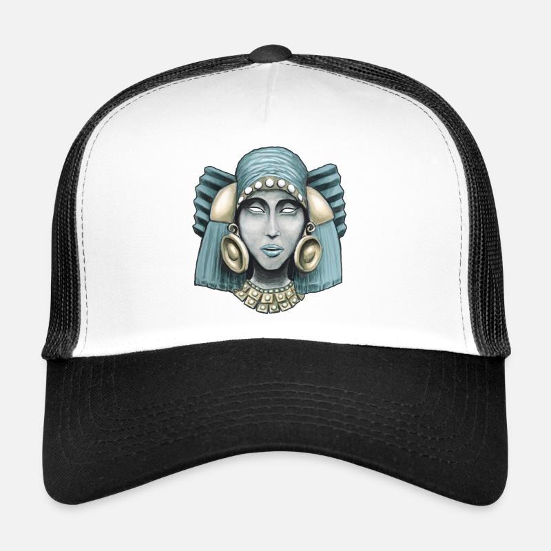 Aztec Goddess Chalchiuhtlicue Color - Trucker Cap - white/black