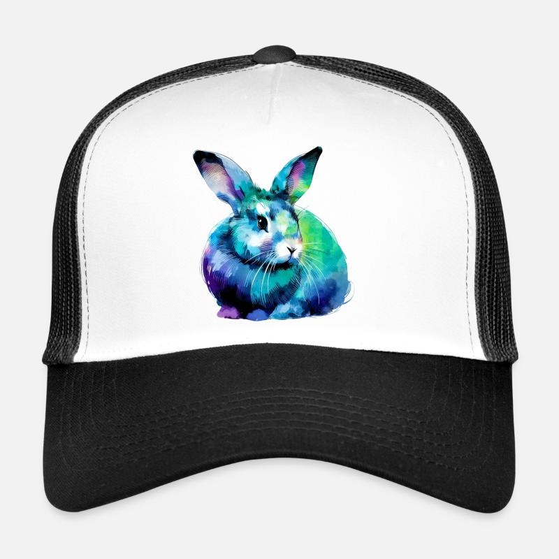 Kaninchen - Trucker Cap - Weiß/Schwarz