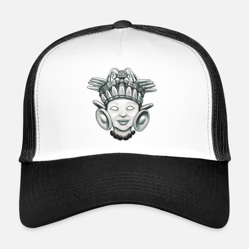 Child God Aztec Inspired Monochrome - Trucker Cap - white/black