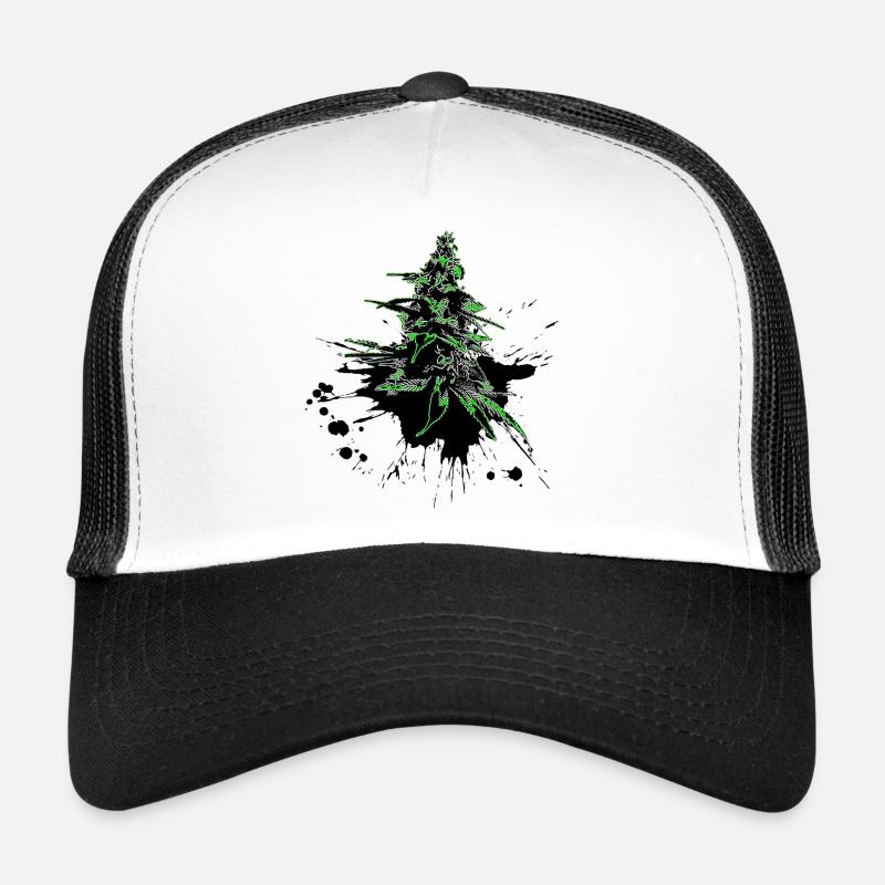 Marihuana Cannabis Blüte Neon hellgrün Trucker Cap