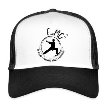 E=MC² Epischer Vater = Kampfkünstler x Charisma - Trucker Cap - Weiß/Schwarz - Vorne