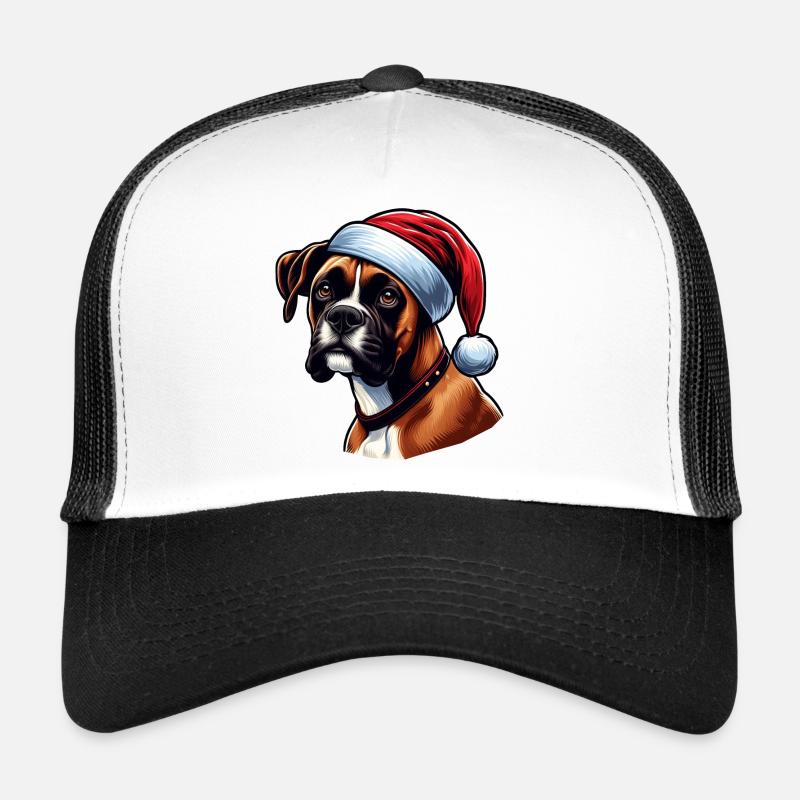 Chien Boxer Le Père Noël Casquette trucker 