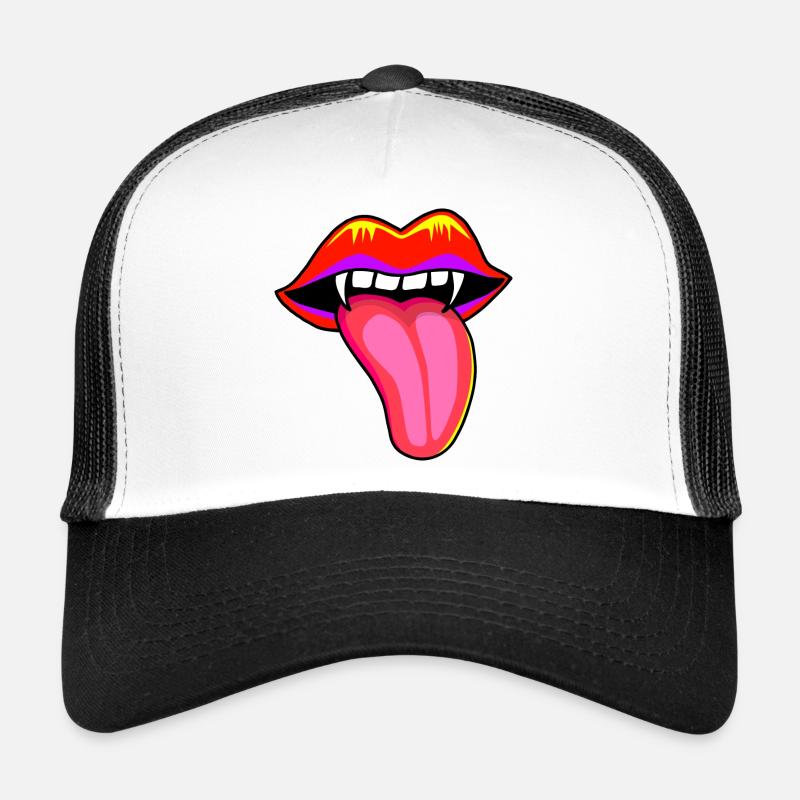 Mouth with vampire teeth Trucker Cap