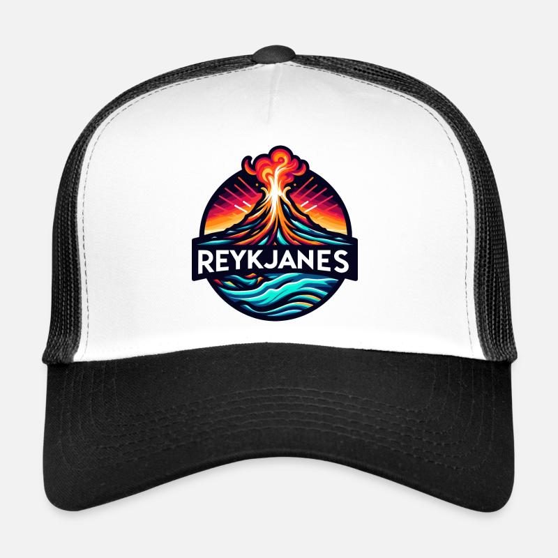 Wulkan Reykjanes Reykjanesskagi Islandia - Trucker cap - hvid/sort