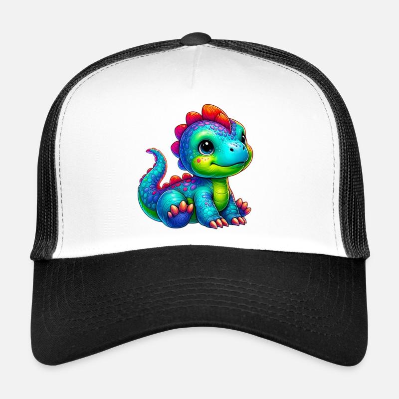 Dinosaure - Casquette trucker  - blanc/noir