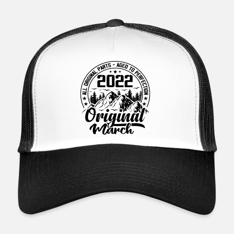 2022 mars Original : 2 Ans cadeau Anniversaire - Casquette trucker - blanc/noir