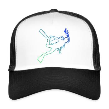 Scuba Diver Scuba Taucher Damen Diver Free Dive - Trucker Cap - Weiß/Schwarz - Vorne