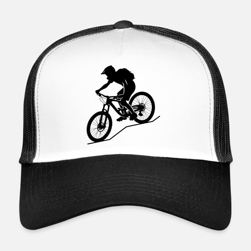 Dynamic mountain biker silhouette Trucker Cap