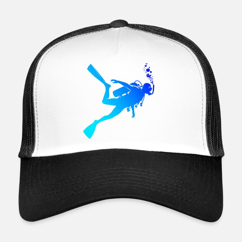 Diving Diver Diving Diver Men Free Dive Trucker Cap