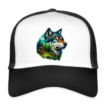 Wolf - Trucker Cap - Weiß/Schwarz - Vorne
