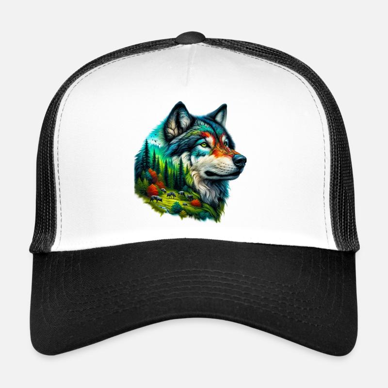 Wolf - Trucker Cap - Weiß/Schwarz