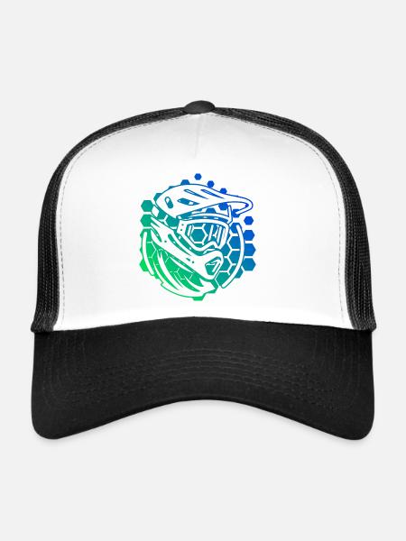 Radfahrer Mountainbike Radfahren MTB Mountainbiker - Trucker Cap - Weiß/Schwarz - Vorne