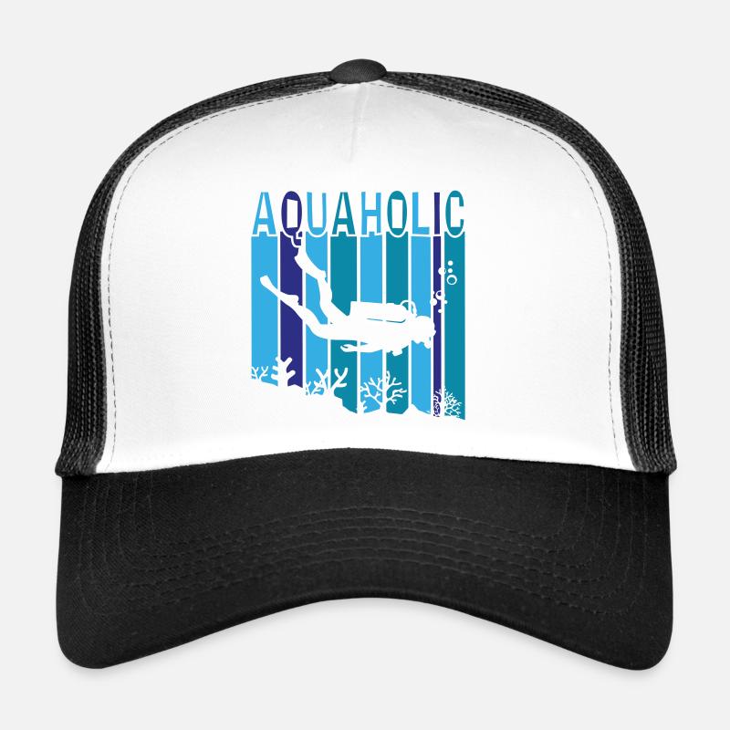 Aquaholic - Trucker Cap - Weiß/Schwarz