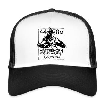 Matterhorn Hiking Zermatt Souvenir - Casquette trucker  - blanc/noir - Devant