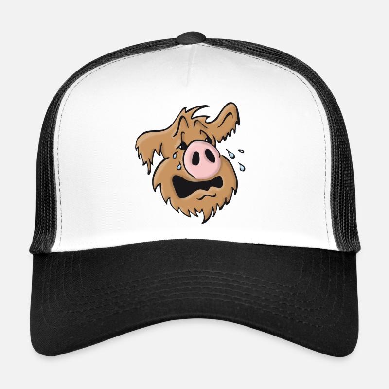 Schweinehund heulend - Trucker Cap - Weiß/Schwarz