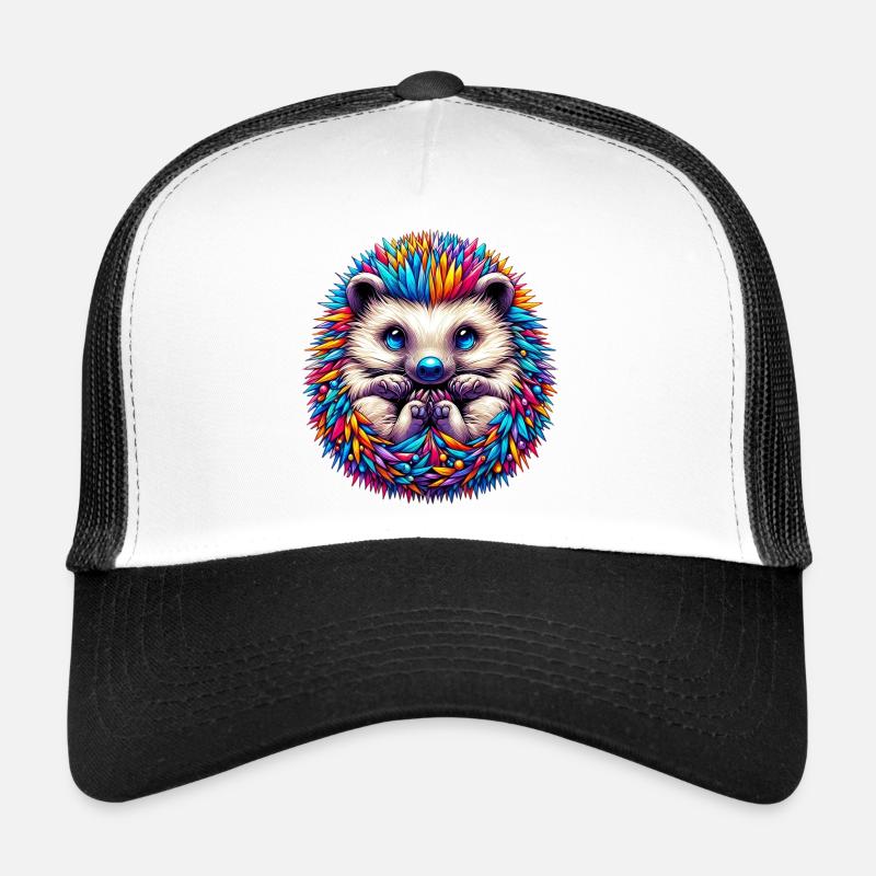 Hérisson - Casquette trucker  - blanc/noir