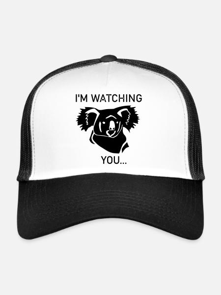 Koala vous regarde - Casquette trucker  - blanc/noir - Devant