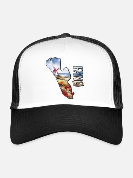 Watercolor Map Fanø - Trucker Cap - white/black - Front