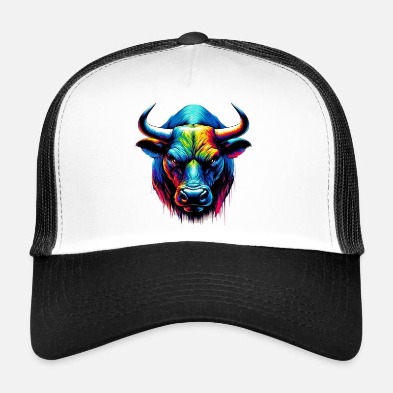 Taureau - Casquette trucker  - blanc/noir