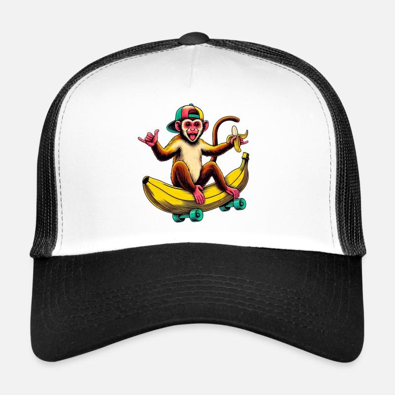 Monkey on Skateboard Trucker Cap