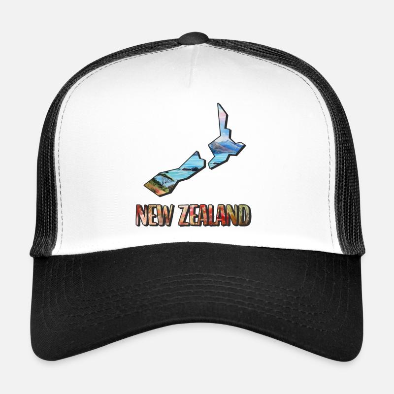 Carte à l’aquarelle de la Nouvelle-Zélande Casquette trucker 