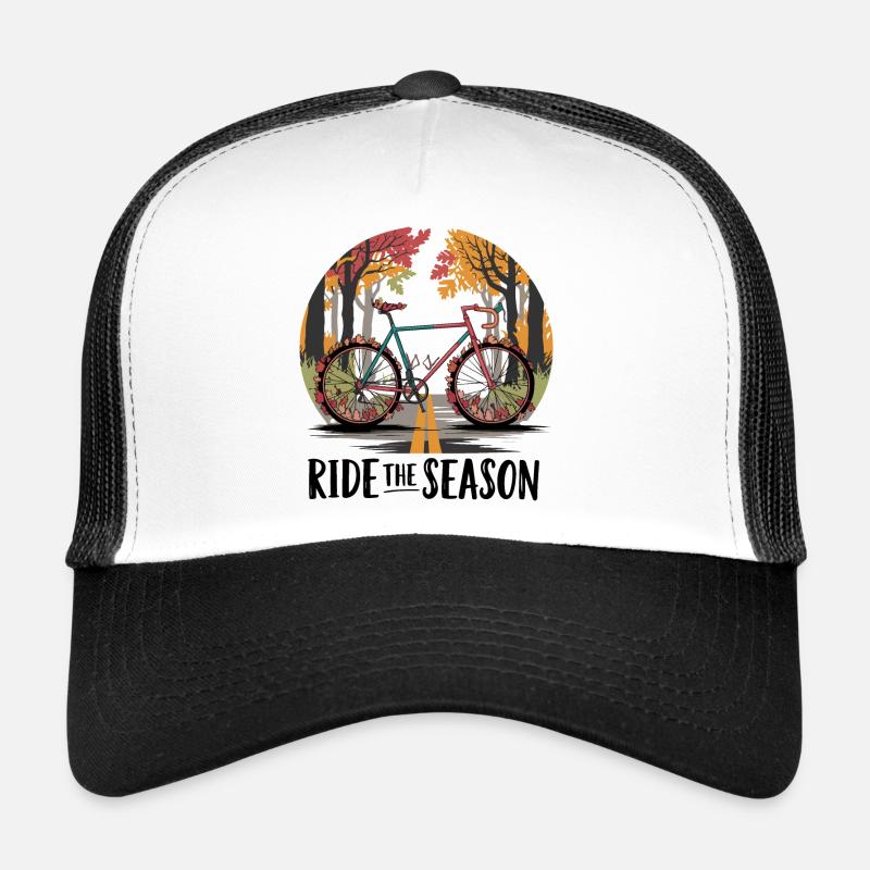 Scène de route cyclable d’automne Casquette trucker 