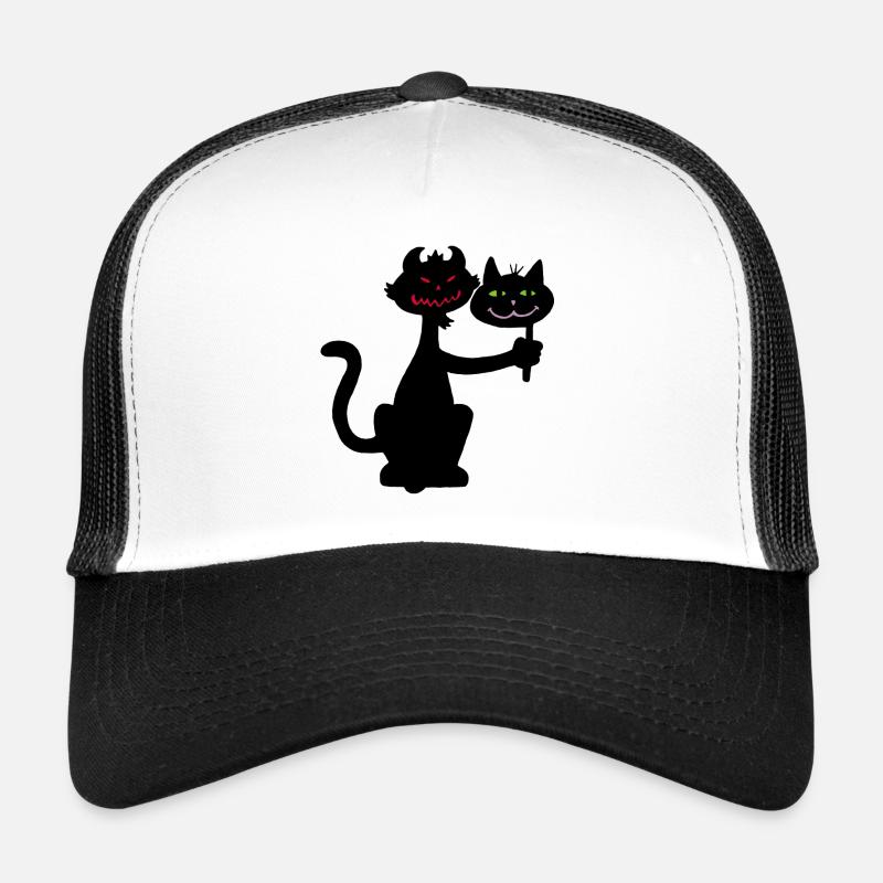 Dämonische schwarze Katze Trucker Cap