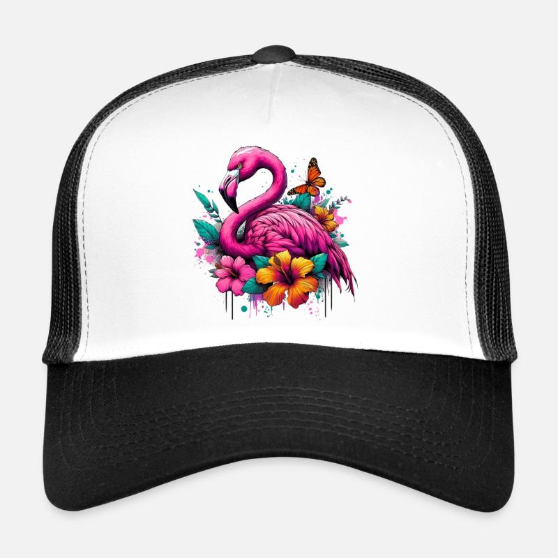 Flamingo - Trucker Cap - Weiß/Schwarz