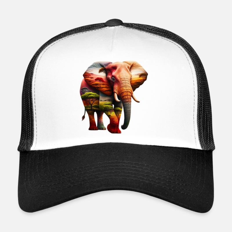 Elefant - Trucker Cap - Weiß/Schwarz