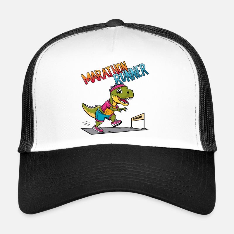 T-Rex Marathon Läufer - Trucker Cap - Weiß/Schwarz