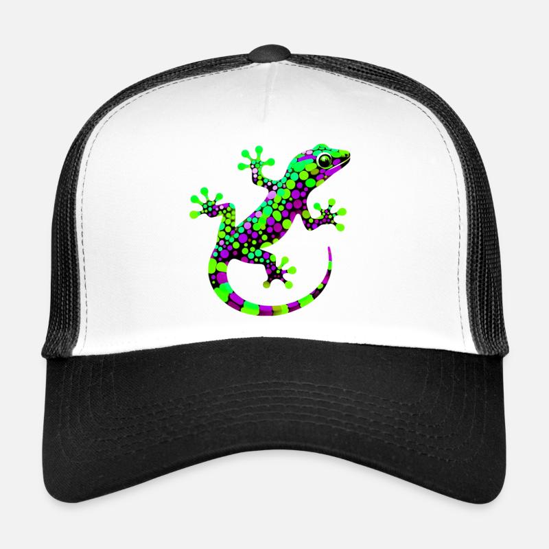 Gecko - Trucker Cap - Weiß/Schwarz