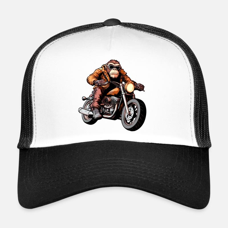 Affen Motorradfahrer / Motorrad Affe Trucker Cap