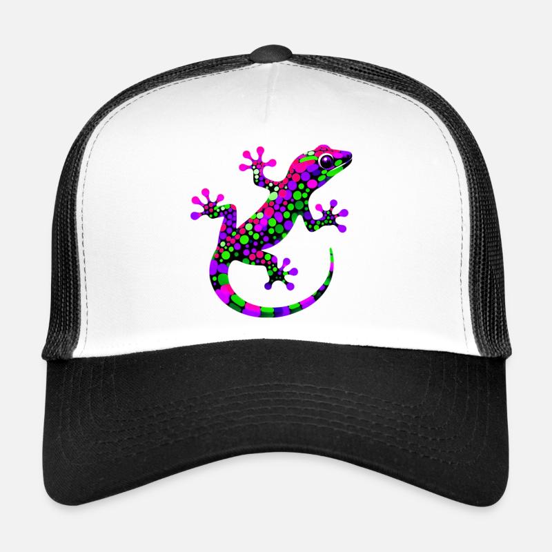 Gecko - Trucker Cap - Weiß/Schwarz