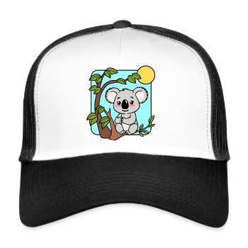 Cute little koala in the eucalytpus tree - Trucker Cap - white/black - Front