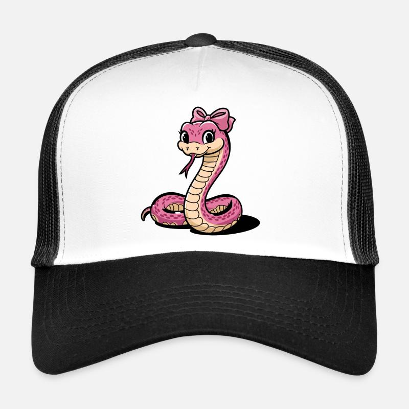 Arc rose serpent dessin animé Casquette trucker 