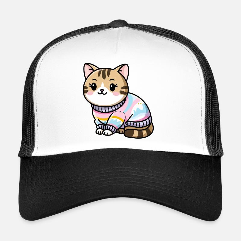 Cozy Sweater Cat Trucker Cap