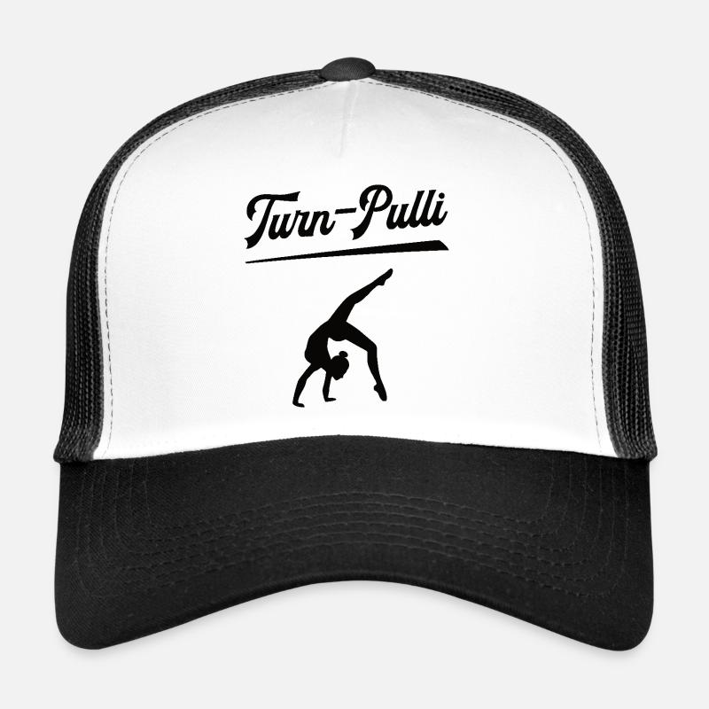 Turnkleidung TURN-PULLI Gymnastik Turnen Turnerin - Trucker Cap - Weiß/Schwarz