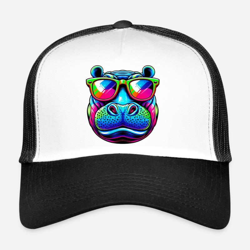 Nilpferd - Trucker Cap - Weiß/Schwarz